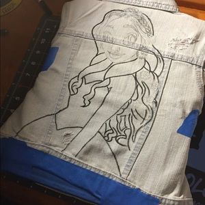 Brand new Custom Hand Painted Jean Jacket